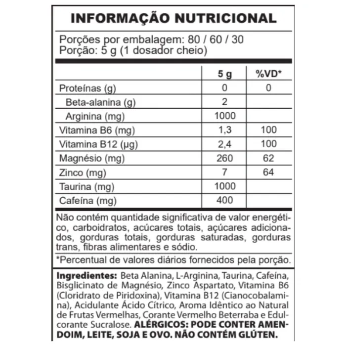 Pré Treino Psichotic Demon Black 400g - Sabor Fruit Punch