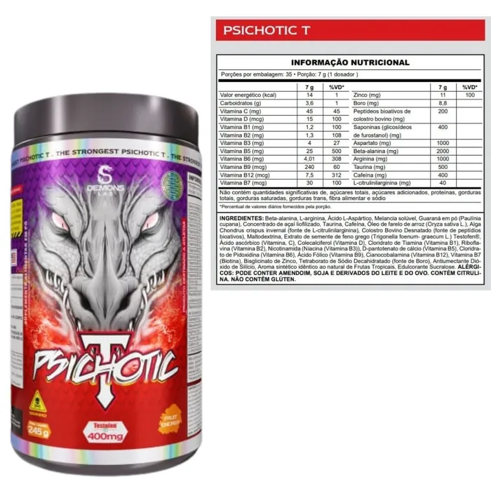 Pré Treino Psichotic T 245g - Sabor Fruit Energy