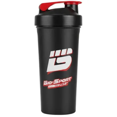 Coqueteleira Preta Bio Sports 600ml - Com Mola Misturadora