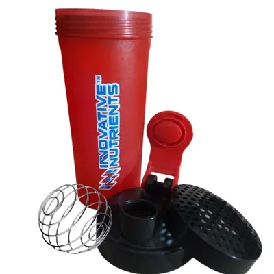 Coqueteleira Inovative Nutrients 600ml Vermelha - Com Mola Misturadora