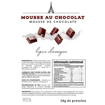 WHEY PROTEIN ZERO LACTOSE 907G - SABOR MOUSSE DE CHOCOLATE