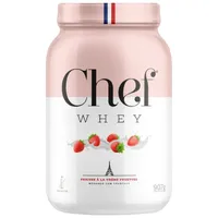 WHEY PROTEIN ZERO LACTOSE CHEFF WHEY 907G - SABOR MORANGO COM CHANTILLY - imagem 1