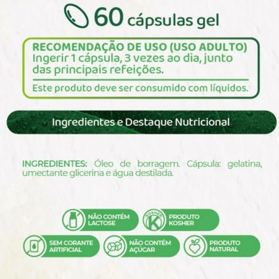 ÓLEO DE BORRAGEM NUTRYE - 60 CÁPSULAS