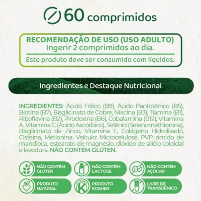 REVIBELLE: CABELOS E UNHAS - 60 COMPRIMIDOS