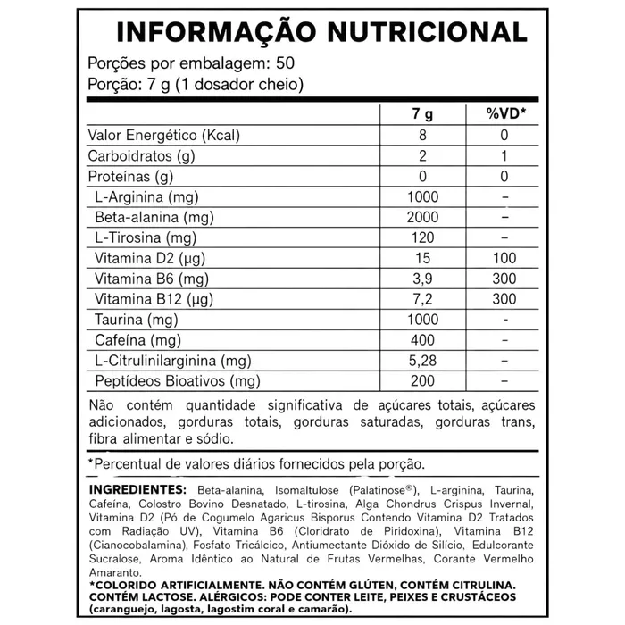 PRÉ TREINO INSANE MAD 350G - SABOR FRUTAS VERMELHAS