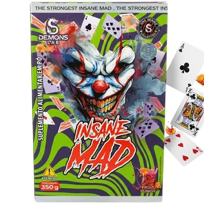 PRÉ TREINO INSANE MAD 350G - SABOR FRUTAS VERMELHAS