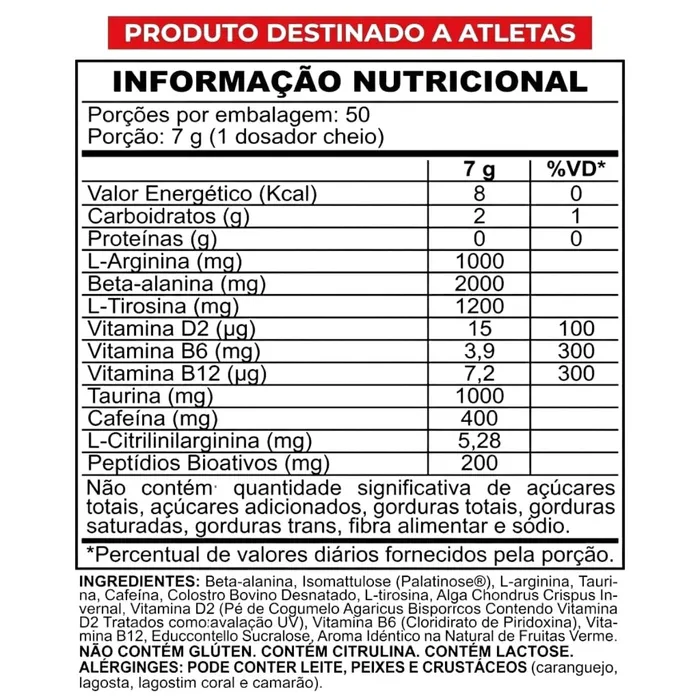 PRÉ TREINO INSANE MAD 350G - SABOR FRUTAS VERMELHAS