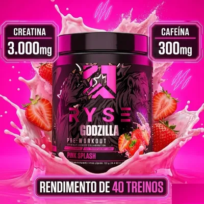 PRÉ TREINO GODZILLA 722G RYSE - SABOR PINK SPLASH