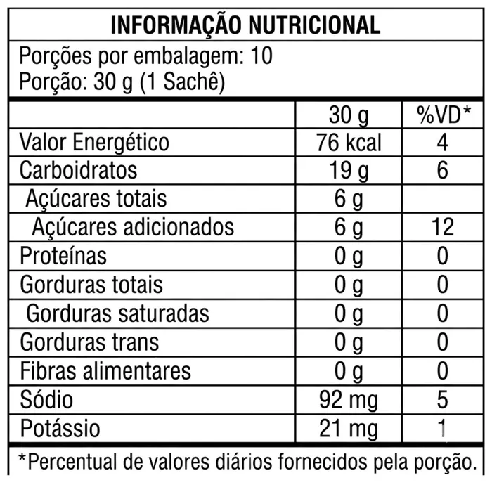 CARB FAST DISPLAY COM 10 SACHÊS - SABOR FRUTAS AMARELAS