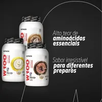 WHEY PROTEIN W100 NUTRATA 900G - SABOR MILKSHAKE DE MORANGO - imagem 2