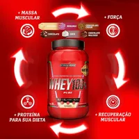 WHEY PROTEIN 100% PURE 900G INTEGRALMEDICA- SABOR MORANGO - imagem 2