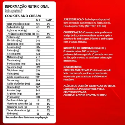 WHEY PROTEIN 100% - COOKIES AND CREAM