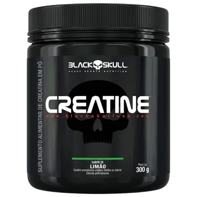 CREATINA PURA BLACK SKULL 300G - SABOR LIMÃO