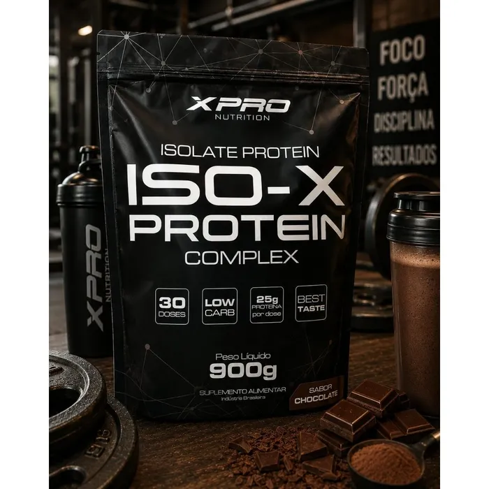WHEY PROTEIN ISOLADO REFIL 900G X-PRO SABOR CHOCOLATE
