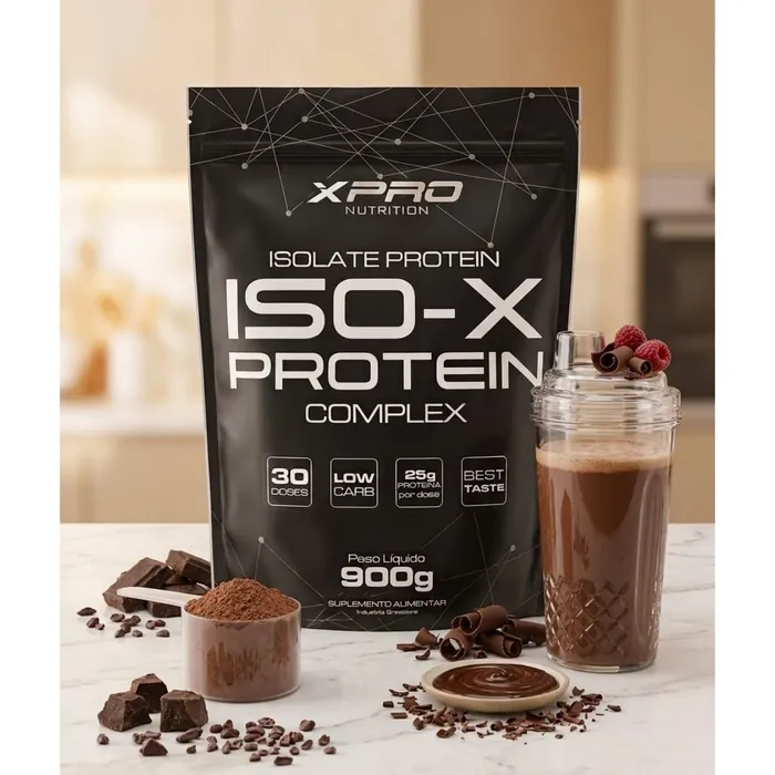WHEY PROTEIN ISOLADO REFIL 900G X-PRO SABOR CHOCOLATE