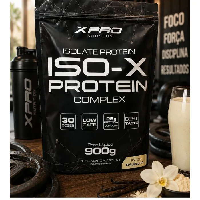 WHEY PROTEIN ISOLADO REFIL 900G X-PRO SABOR BAUNILHA