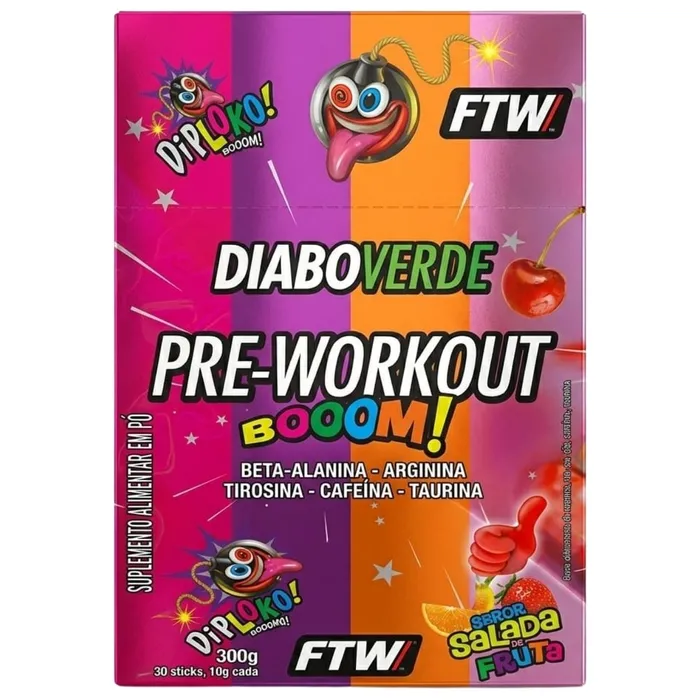 PRÉ TREINO DIPLOKO - DISPLAY 30 UNIDADES - SABOR SALADA DE FRUTAS