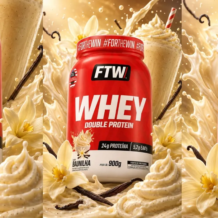 WHEY DOUBLE PROTEIN 100% - SABOR BAUNILHA