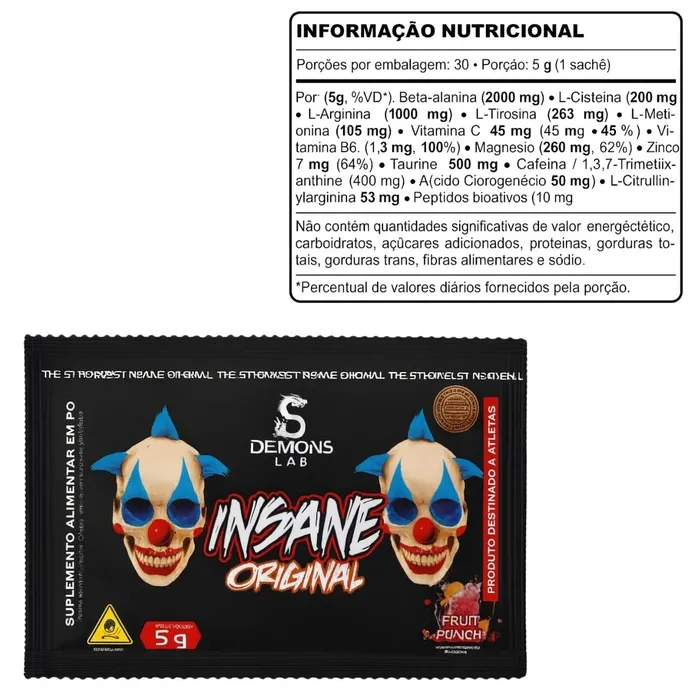 Pré Treino Insane Original - Frutas Vermelhas