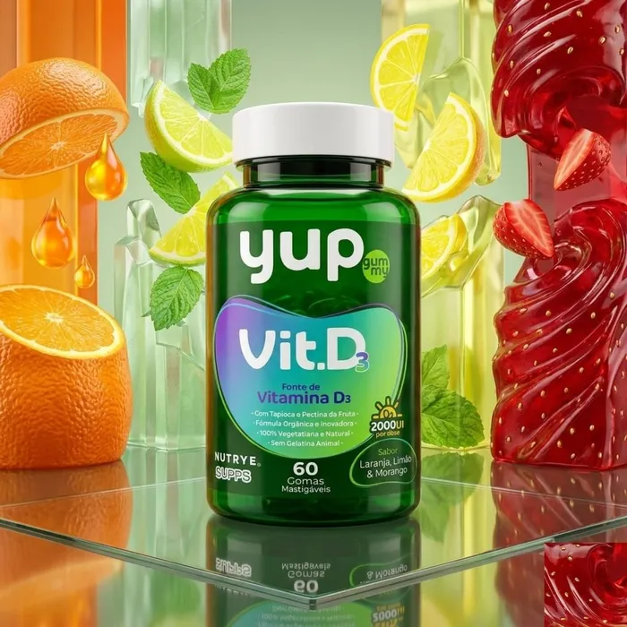 VITAMINA D - 60 GOMAS SABOR LARANJA, LIMÃO E MORANGO