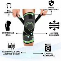 PAR DE JOELHEIRA DE COMPRESSÃO AJUSTÁVEL - TAMANHO ÚNICO - imagem 3