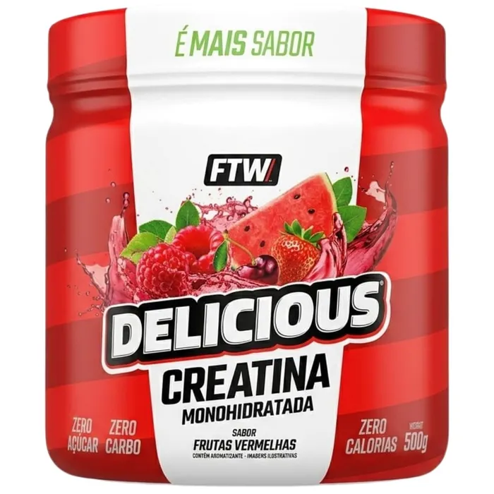CREATINA MONOHIDRATADA 500G - SABOR FRUTAS VERMELHAS