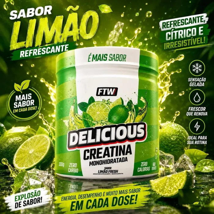 CREATINA MONOHIDRATADA 500G - SABOR LIMÃO