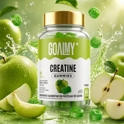 CREATINA EM GOMA - 60 GOMAS MAÇÃ VERDE