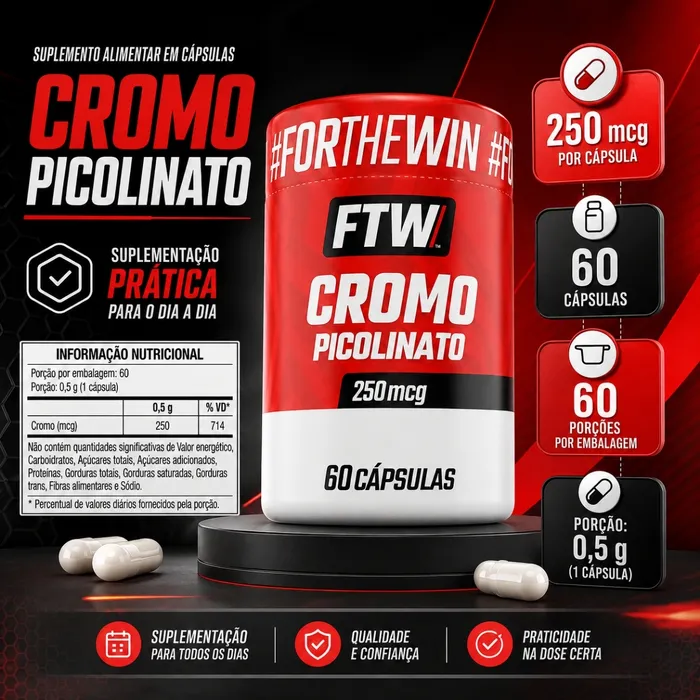 PICOLINATO DE CROMO FTW - 60 CÁPSULAS
