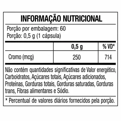 PICOLINATO DE CROMO - 60 CÁPSULAS