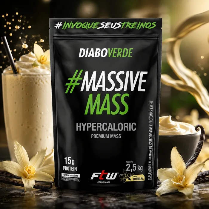 HIPERCALÓRICO MASSIVE MASS 2,5KG - SABOR BAUNILHA