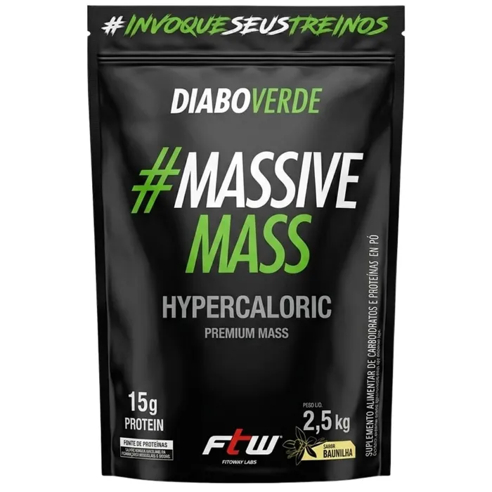 HIPERCALÓRICO MASSIVE MASS 2,5KG - SABOR BAUNILHA
