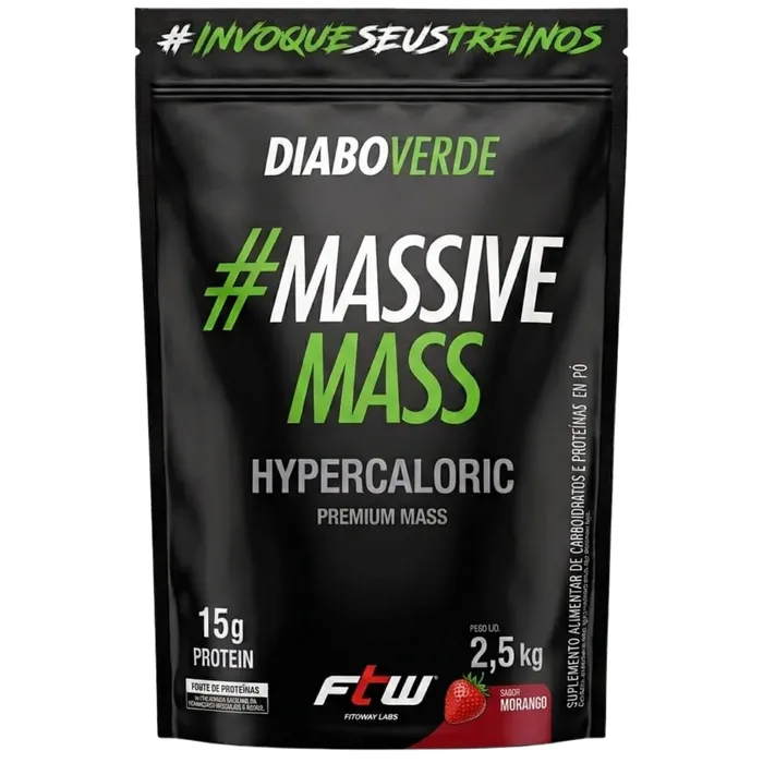 HIPERCALÓRICO MASSIVE MASS 2,5KG - SABOR MORANGO