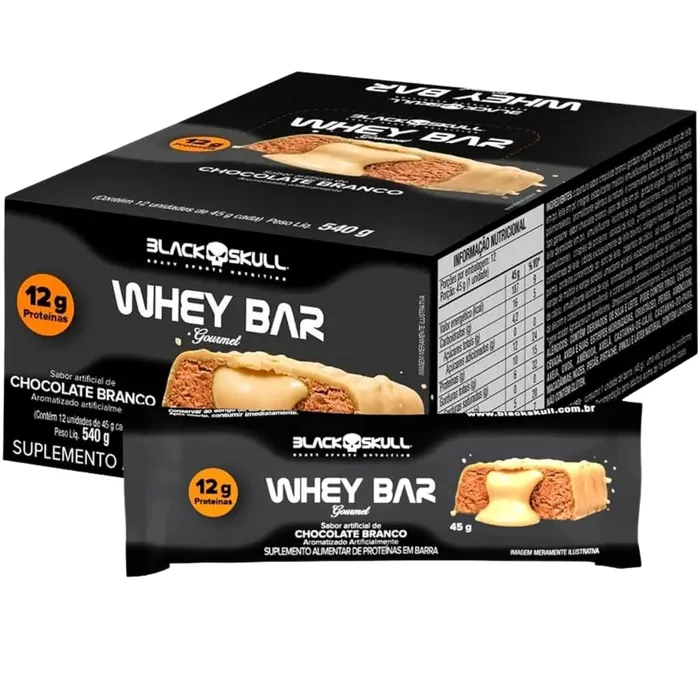 BARRA PROTEICA GOURMET 12 UNIDADES - SABOR CHOCOLATE BRANCO