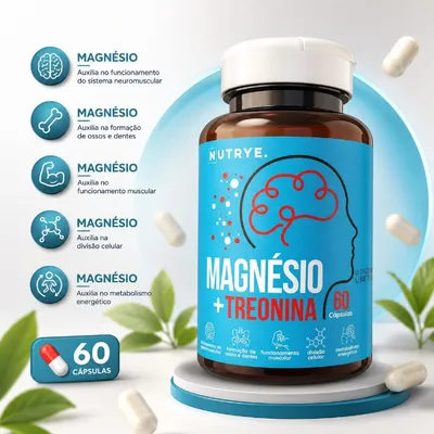 MAGNÉSIO + TREONINA - 60 CÁPSULAS