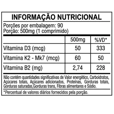 VITAMINA D - 90 COMPRIMIDOS MASTIGÁVEIS