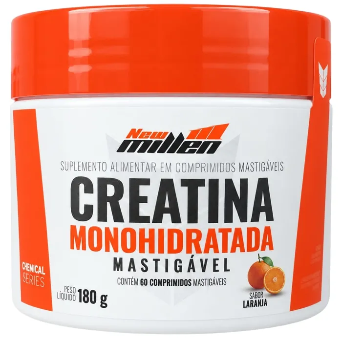 CREATINA EM COMPRIMIDOS MASTIGÁVEIS - SABOR LARANJA