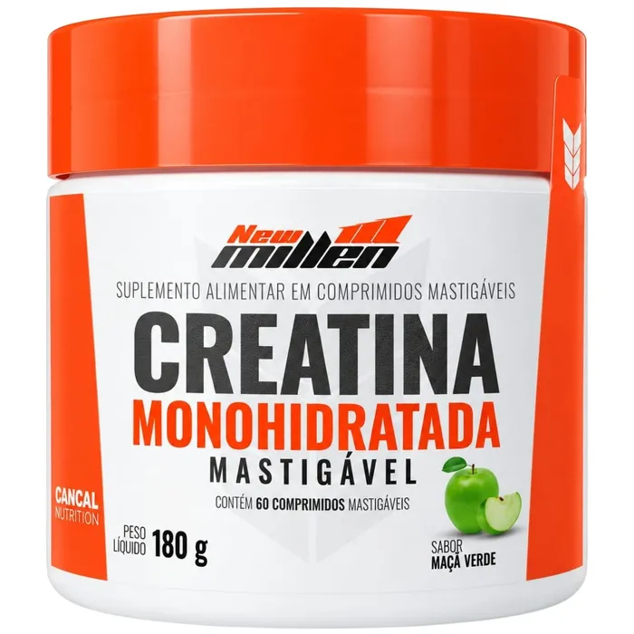 CREATINA EM COMPRIMIDOS MASTIGÁVEIS - SABOR MAÇÃ VERDE