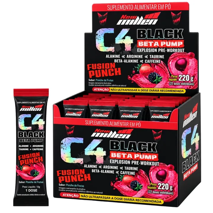 PRÉ TREINO C4 BLACK BETA PUMP - PONCHE DE FRUTAS