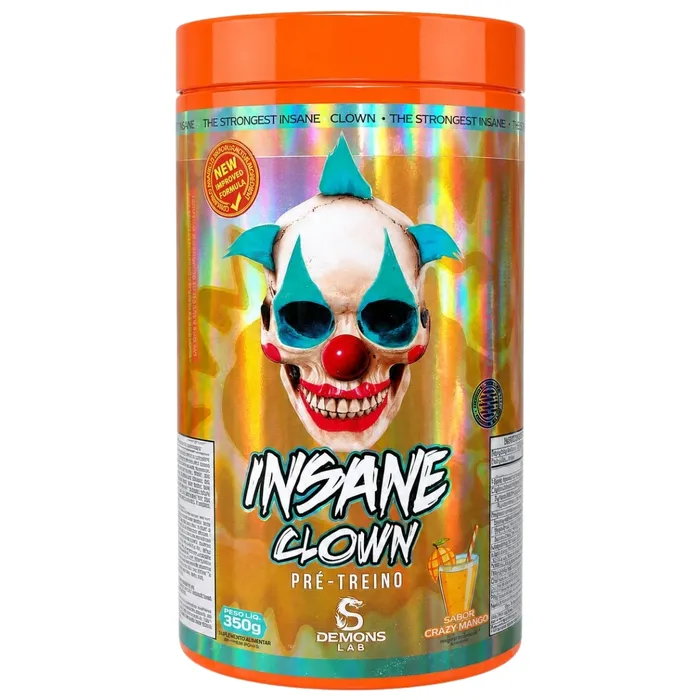 Pré Treino Insane Clown 350g - Sabor Manga- Rende 50 treinos!