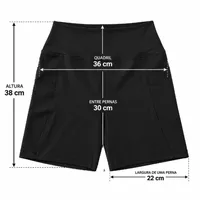 Short Meia Coxa Poliamida Preto Liso Tamanho G - imagem 3