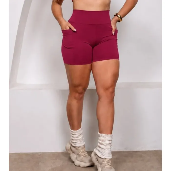 Short Meia Coxa Poliamida Preto Liso Tamanho G