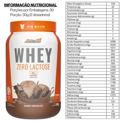 Whey Zero Lactose 900g - Sabor Chocolate