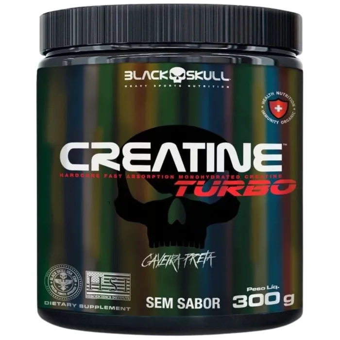 Creatina Turbo Black Skull 300g - Sem Sabor