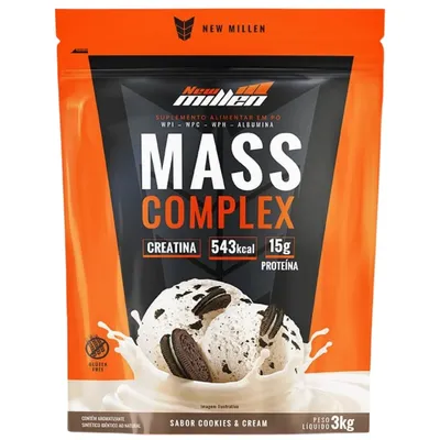 Hipercalórico Mass Complex New Millen 3Kg Sabor Cookies & Cream