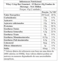 Whey Crisp Bar Gourmet c/ 12 unidades New Millen - Sabor Fondue de Morango - imagem 2