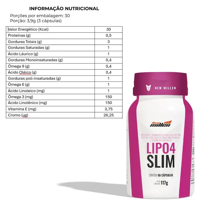 Lipo 4 Slim Active New Millen - 90 Cápsulas