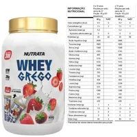 Whey Grego Nutrata 900g- Sabor Morango com Chantilly - imagem 3