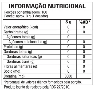Creatina Pura Black Skull Sem Sabor - Pote 300g