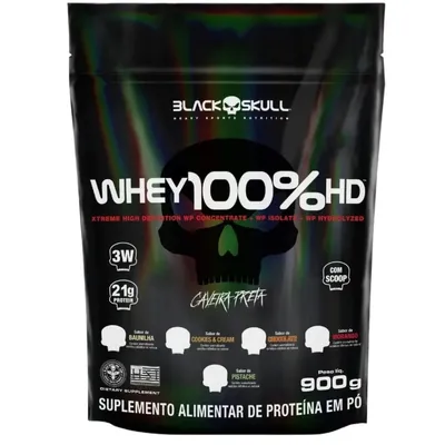 Whey 100% HD Black Skull - Refil 900g